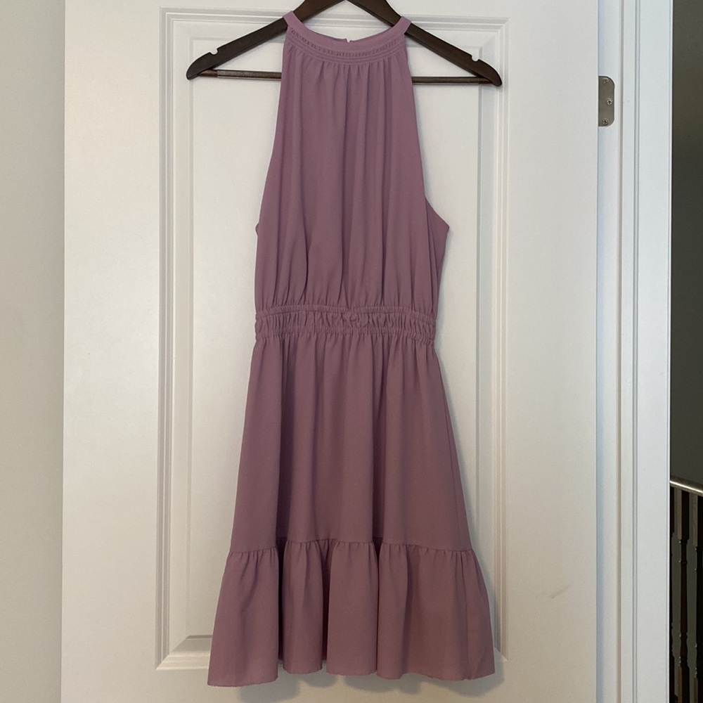 Wilfred Lavender Halter Mini Dress